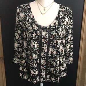Anthropologie Maeve Floral Print Swing Blouse
